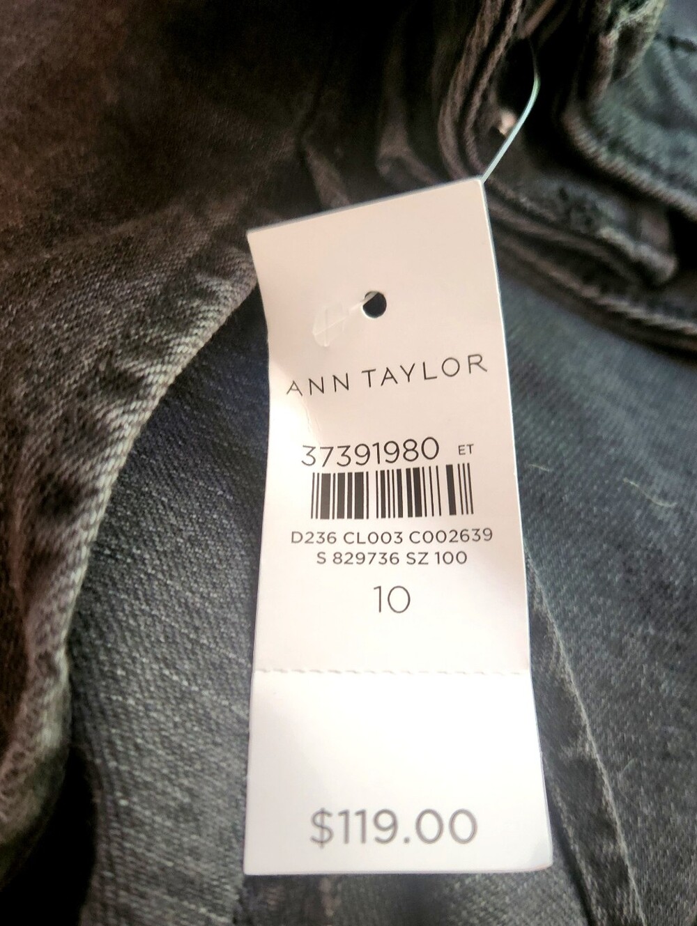 Ann Taylor Weekend Deep Split Front Washed Black Jean Denim Maxi Skirt Women 10 - Picture 9 of 11